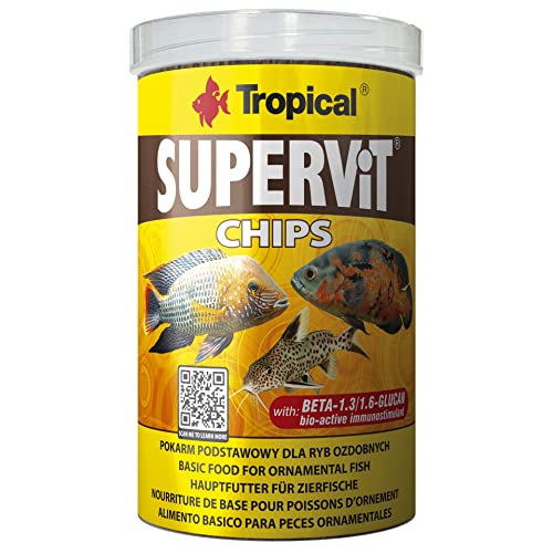 Tropical Supervit Chips Premium Hauptfutter für alle Zierfische, 1er Pack (1 x 1 l) von Tropical