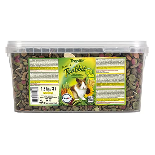Tropifit Rabbit 3L / 1,5kg - Alleinfutter für Kaninchen mit Johannisbrot und Alfalfa – Hochwertige Ernährung für gesunde Zähne und glänzendes Fell von Tropifit