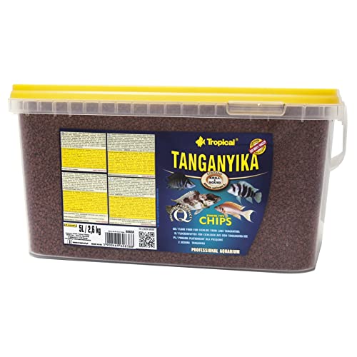 Tropical Tanganyika Chips - Zutatenreiche, sinkende Spezialfutter-Chips für große Tanganjikasee-Cichliden, 1er Pack (1 x 5 l) von Tropical
