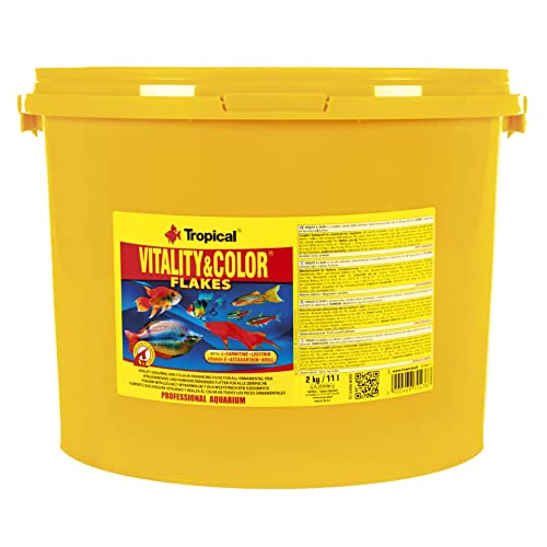 Tropical Vitality Color farbförderndes Flockenfutter, 1er Pack (1 x 11 l) von Tropical