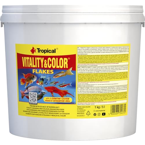 Tropical Vitality Color farbförderndes Flockenfutter, 1er Pack (1 x 5 l) von Tropical