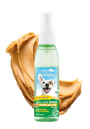 Frischer Atem durch TropiClean Mundpflegespray für Haustiere - kein Bürsten erforderlich - Erdnussbutter, 118 ml Frischer Atem durch TropiClean Mundpflegespray für Haustiere - kein Bürsten erforderlich - Erdnussbutter, 118 ml von Tropiclean