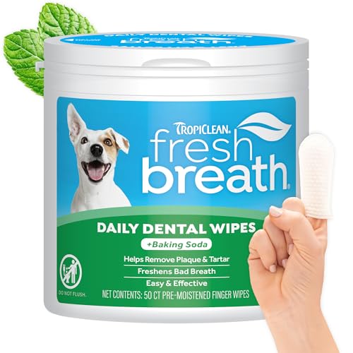 TropiClean Fresh Breath Finger Dental-Tücher, 50 Stück TropiClean Fresh Breath Finger Dental-Tücher, 50 Stück von Tropiclean