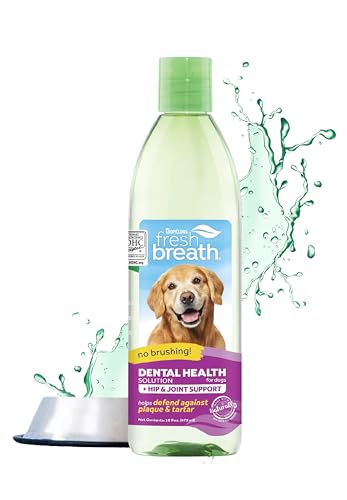 TropiClean Fresh Breath Hundezahnreinigung - Zahnpflegelösung bei schlechtem Atem - Mundspülung als Zusatz zum Trinkwasser - Reinigt die Zähne - Nahrungsergänzung für Hüfte und Gelenke, 473ml TropiClean Fresh Breath Hundezahnreinigung - Zahnpflegelösung bei schlechtem Atem - Mundspülung als Zusatz zum Trinkwasser - Reinigt die Zähne - Nahrungsergänzung für Hüfte und Gelenke, 473ml von Tropiclean
