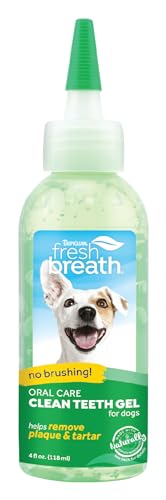 TropiClean Fresh Breath Zahnreinigungsgel für Hunde - Zahnpflege ohne Bürsten - Mundhygiene für Frischen Atem - Entfern Plaque & Zahnstein, Original, 118ml TropiClean Fresh Breath Zahnreinigungsgel für Hunde - Zahnpflege ohne Bürsten - Mundhygiene für Frischen Atem - Entfern Plaque & Zahnstein, Original, 118ml von Tropiclean