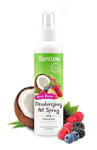 TropiClean Pflegeprodukte - Geruchsentferner & gut riechendes Spray für Hundefell - Zersetzt Gerüche und deodoriert Hunde und Katzen - Parabenfrei - In Hundesalons im Einsatz - Berry Breeze, 236ml TropiClean Pflegeprodukte - Geruchsentferner & gut riechendes Spray für Hundefell - Zersetzt Gerüche und deodoriert Hunde und Katzen - Parabenfrei - In Hundesalons im Einsatz - Berry Breeze, 236ml von Tropiclean