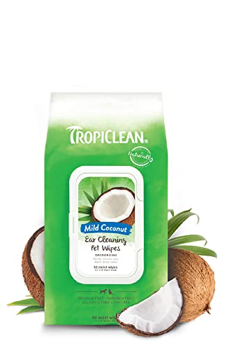 TropiClean TRECWP50CT Feuchttücher zur Ohrreinigung 50 Stück von Tropiclean