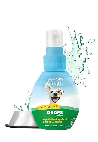 Frischer Atem von TropiClean - Mundpflegetropfen für Hunde - Ohne Bürsten, bekämpft Plaque - 32 Portionen, 59 ml von Tropiclean