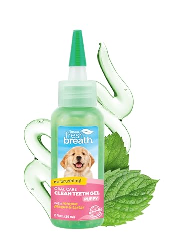 TropiClean Fresh Breath No Brushing Clean Teeth Dental & Oral Care Gel für Welpen, 59ml, hergestellt in den USA von Tropiclean