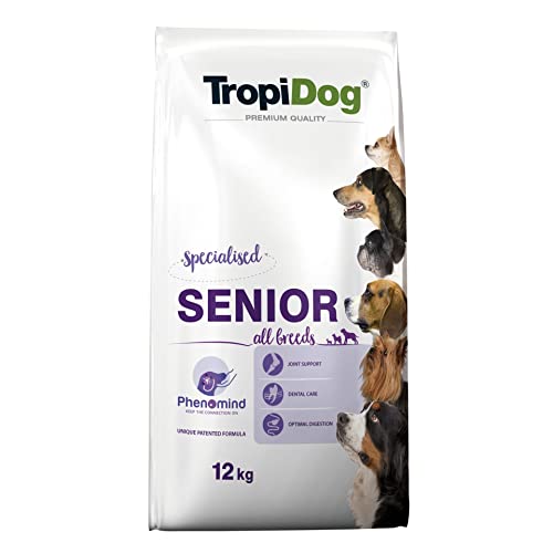 Trockenfutter ausgewogen für ältere Hunde TROPIDOG Premium Senior 12kg von Tropidog