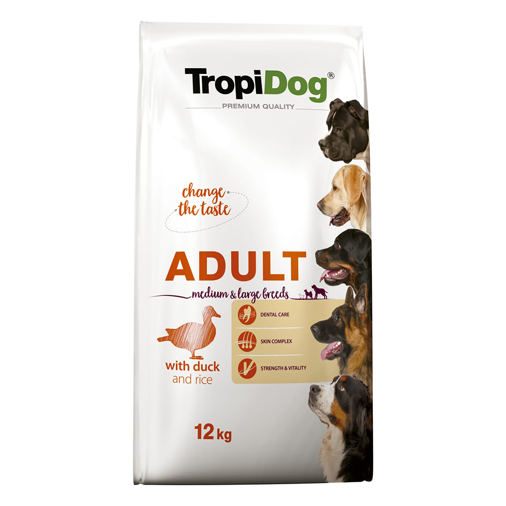 Tropidog Premium Adult Medium & Large Ente & Reis - 12 kg von Tropidog