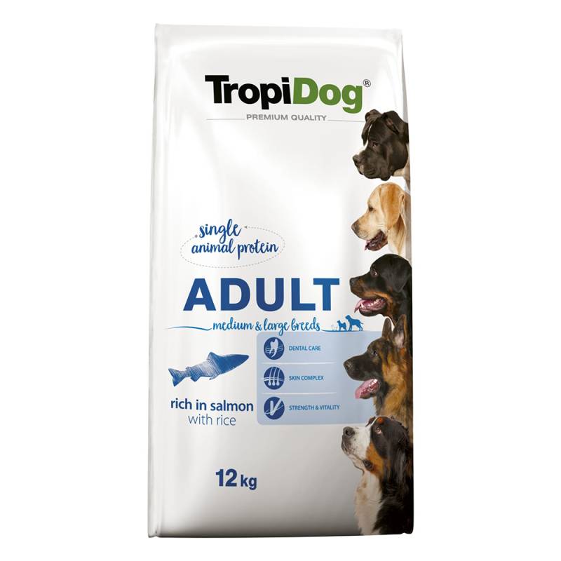 Tropidog Premium Adult Medium & Large Lachs - Sparpaket: 2 x 12 kg von Tropidog