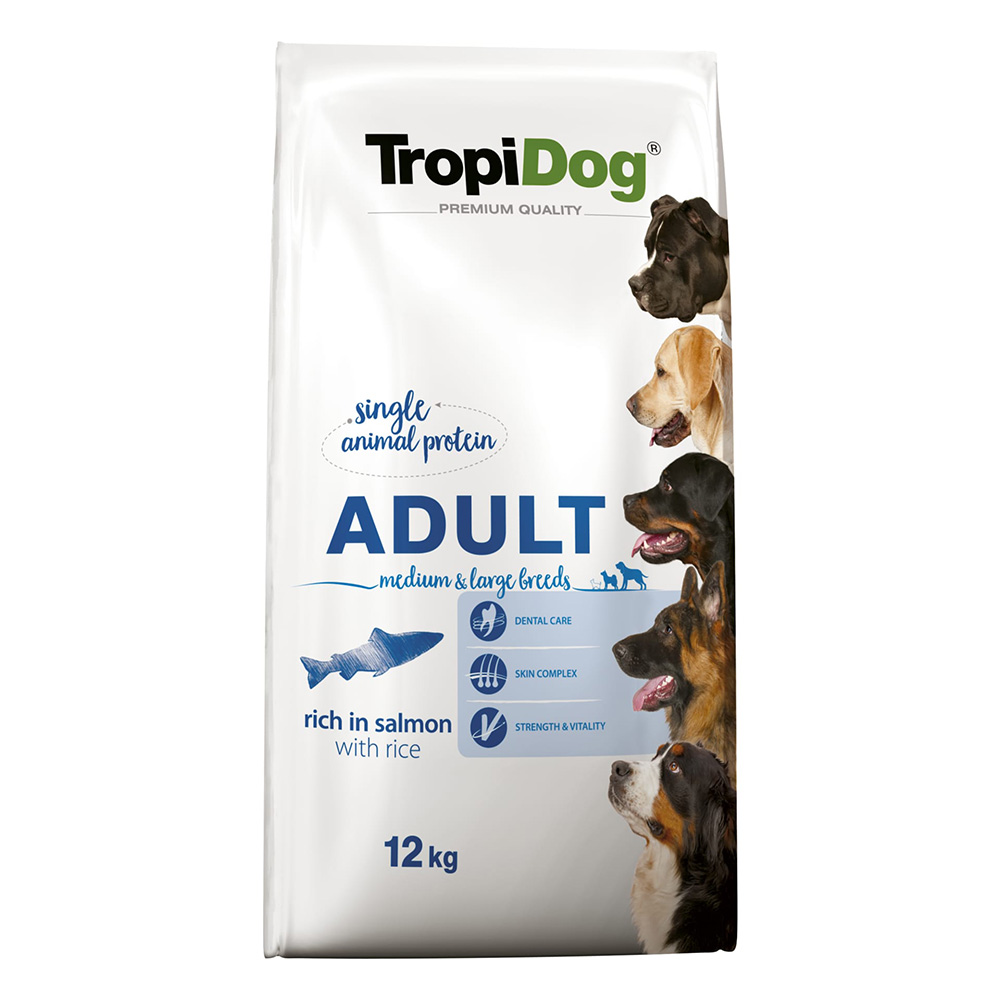 Tropidog Premium Adult Medium & Large Lachs - Sparpaket: 2 x 12 kg Tropidog Premium Adult Medium & Large Lachs - Sparpaket: 2 x 12 kg von Tropidog