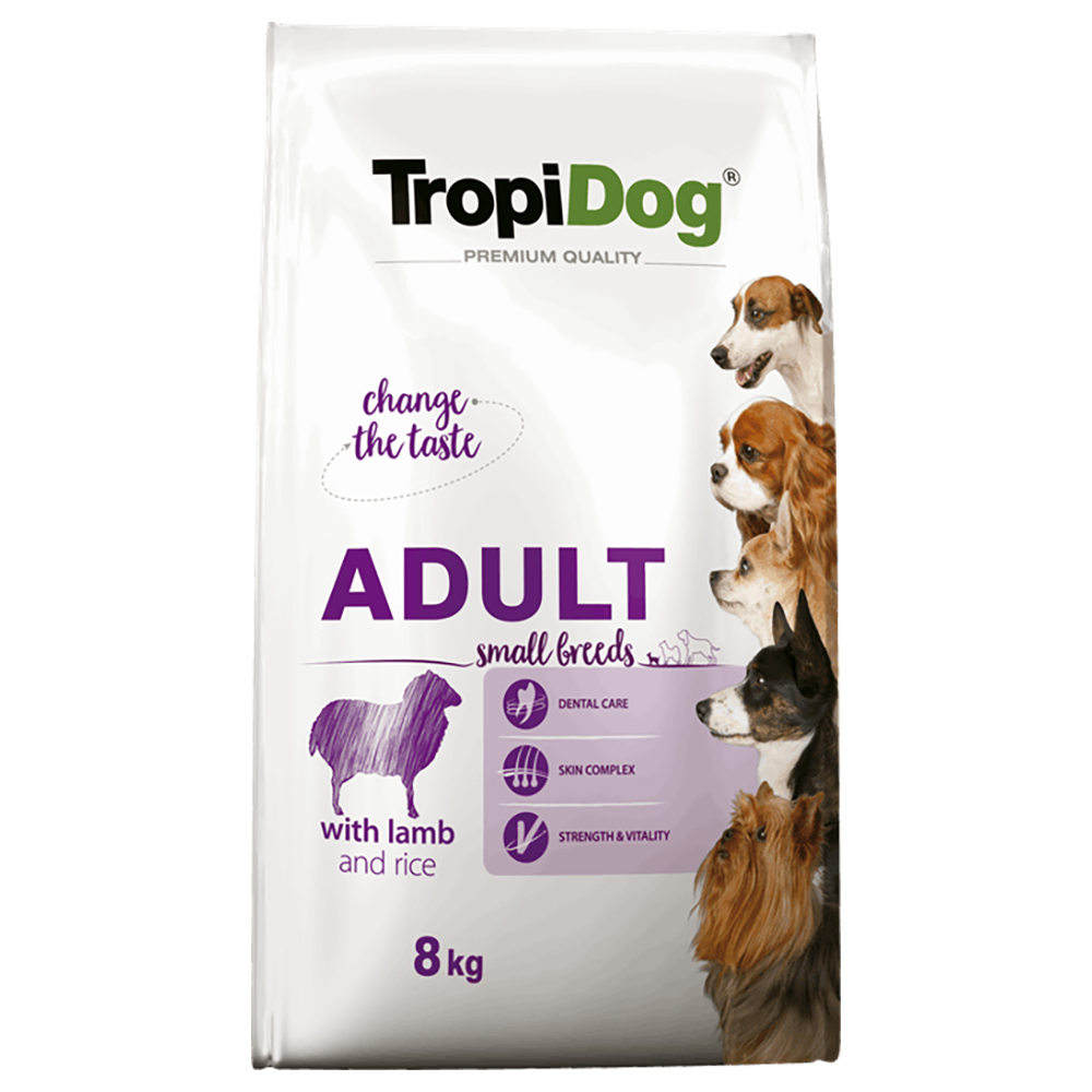 Tropidog Premium Adult Small Lamm & Reis - Sparpaket: 2 x 8 kg von Tropidog