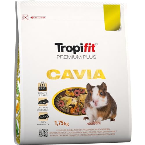CAVIA TROPIFIT Premium Plus 1,75kg - Alleinfutter für Meerschweinchen mit Alfalfa, Äpfeln und getrockneten Kräutern – mit Vitamin C und Leinsamen von Tropifit