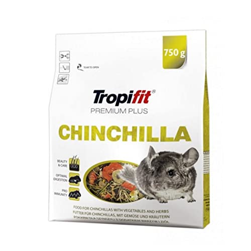 Tropifit Premium Plus Chinchilla 750g - Alleinfutter für Chinchillas mit Alfalfa, Äpfeln und getrockneten Kräutern – mit Leinsamen und Sonnenblumenkerne von PET 75