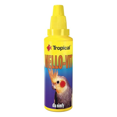 Tropical Mello-VIT für Papageien, insbesondere Rotkanarienvögel, Futterergänzung, Flüssigkeit, Geschmacklos, 3E+1g, für alle Altersstufen, Vögel, Parakeet owners von Tropifit