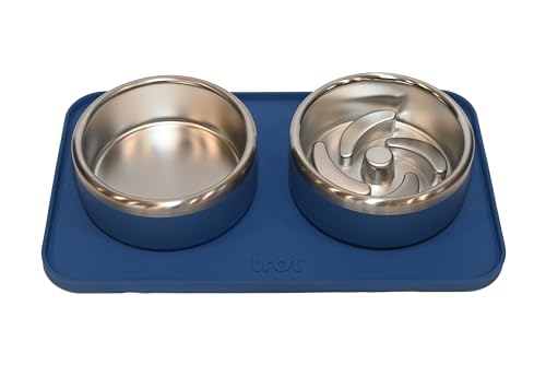 Trot Pets Premium Hundenäpfe | Edelstahlnapf-Set für kleine, mittelgroße oder große Hunde | rutschfestes Futter und Wasser Slow Feeder | langlebig, BPA-frei, rutschfest, spülmaschinenfest (Kobalt, Trot Pets Premium Hundenäpfe | Edelstahlnapf-Set für kleine, mittelgroße oder große Hunde | rutschfestes Futter und Wasser Slow Feeder | langlebig, BPA-frei, rutschfest, spülmaschinenfest (Kobalt, von Trot Pets