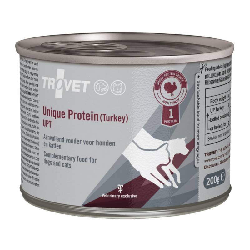 TROVET Unique Protein UPT - Turkey - 6 x 200 g von Trovet