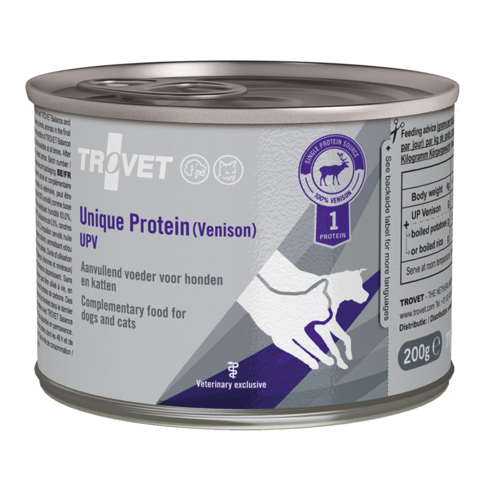 TROVET Unique Protein UPV - Venison - 6 x 200 g von Trovet
