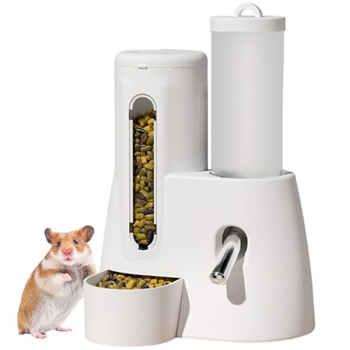 2-in-1-Hamster-Wasserflasche und Lebensmittelspender, 125 ml leckfeste automatische Meerschweinchenwasserflasche mit Stabiler Basi 2-in-1-Hamster-Wasserflasche und Lebensmittelspender, 125 ml leckfeste automatische Meerschweinchenwasserflasche mit Stabiler Basi von Trrymbbe