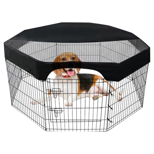 Hundeplaypen Cover achteckiger Hundestiftabdeckung Sonne Proof Top Crate Atmungsaktives Spielstall passt zu Allen 24 Breiten 8 Panels Haustierstift, nur Schatten und Sicherheit, nur Dog. von Trrymbbe