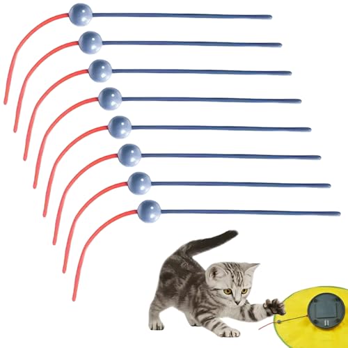 Trrymbbe 8Pcs Cat Wand Replacement Toys for Interactive Motorized Kitten Toy, Plastic Cat Teaser Wand Refill Indoor Kitten Play & ExerciseCat Toy Refill von Trrymbbe