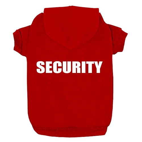 Izefia Hunde Kapuzenpulli Security Rdc Pet Bekleidung Hunde Shirt Wärmer Pullover Baumwoll Jackett Mantel Kleiner Hund Mittlerer Hund (Rot,XS) von Izefia