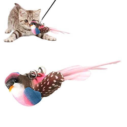 Truejoy Katzenspielzeug für Vögel, lustiges Katzenspielzeug mit Vogelglocke, Ersatz-Katzenspielzeugstab, Nachfüllpackungen für die meisten Katzenspielzeug, Katzen-Zauberstab, Trainings-Haustierkatzen von Truejoy