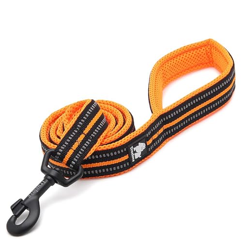 Truelove Hundeleine TLL2111 Welpenspaziergang Leine, Haustier Kette Seil, Griff Traktion Seil, gepolstert reflektierende Nacht sichere Führung Länge 110cm jetzt verfügbar (L, Orange) von Truelove