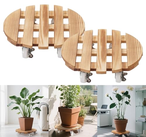 Truevaste 2er Pflanzenroller Rund 30 cm, Outdoor Indoor Rollbrett Pflanzen bis 120 kg aus Kiefernholz mit 4 Rollen, Fäulnis, Stabile Blumentopf Untersetzer Roller für Außen- und Innenbereich Truevaste 2er Pflanzenroller Rund 30 cm, Outdoor Indoor Rollbrett Pflanzen bis 120 kg aus Kiefernholz mit 4 Rollen, Fäulnis, Stabile Blumentopf Untersetzer Roller für Außen- und Innenbereich von Truevaste