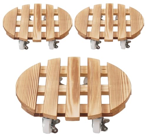 Truevaste 3er Pflanzenroller Rund 30 cm, Outdoor Indoor Rollbrett Pflanzen aus Kiefernholz mit 4 Rollen bis 120 kg, Fäulnis, Stabile Blumentopf Untersetzer Roller für Außen- und Innenbereich Truevaste 3er Pflanzenroller Rund 30 cm, Outdoor Indoor Rollbrett Pflanzen aus Kiefernholz mit 4 Rollen bis 120 kg, Fäulnis, Stabile Blumentopf Untersetzer Roller für Außen- und Innenbereich von Truevaste