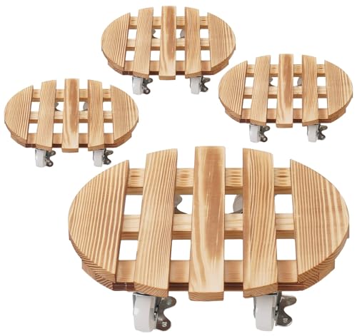 Truevaste 4er Pflanzenroller Rund 30 cm, Outdoor Indoor Rollbrett Pflanzen bis 120 kg aus Kiefernholz mit 4 Rollen, Fäulnis, Stabile Blumentopf Untersetzer Roller für Außen- und Innenbereich Truevaste 4er Pflanzenroller Rund 30 cm, Outdoor Indoor Rollbrett Pflanzen bis 120 kg aus Kiefernholz mit 4 Rollen, Fäulnis, Stabile Blumentopf Untersetzer Roller für Außen- und Innenbereich von Truevaste