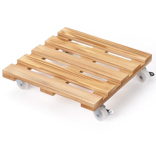 Truevaste Pflanzenroller Eckig 30x30 cm, Outdoor Indoor Rollbrett Pflanzen bis 120 kg aus Kiefernholz mit 4 Rollen, Fäulnis, Stabile Blumentopf Untersetzer Roller für Innen und Außen Truevaste Pflanzenroller Eckig 30x30 cm, Outdoor Indoor Rollbrett Pflanzen bis 120 kg aus Kiefernholz mit 4 Rollen, Fäulnis, Stabile Blumentopf Untersetzer Roller für Innen und Außen von Truevaste