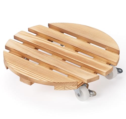 Truevaste Pflanzenroller Rund 30 cm, Outdoor Indoor Rollbrett Pflanzen aus Kiefernholz mit 4 Rollen bis 120 kg, Fäulnis, Stabile Blumentopf Untersetzer Roller für Außen- und Innenbereich Truevaste Pflanzenroller Rund 30 cm, Outdoor Indoor Rollbrett Pflanzen aus Kiefernholz mit 4 Rollen bis 120 kg, Fäulnis, Stabile Blumentopf Untersetzer Roller für Außen- und Innenbereich von Truevaste