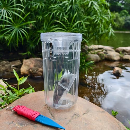 Trungeton Tragbare und harte Kunststoff-Aquarium-Fischfalle für Aquarien, Kinder, Angeln, Outdoor, langlebige Köderfalle, geeignet zum Angeln, Krabben, Garnelen, Schildkröten (mittel) von Trungeton