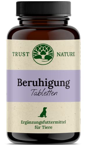 Trust Nature | Beruhigungsmittel für Hunde | gegen Angst, Stress, Anspannung, Bellen & aggressives Verhalten | Baldrian, Hopfen, Melisse, Passionsblume | 120 Beruhigungstabletten von Trust Nature