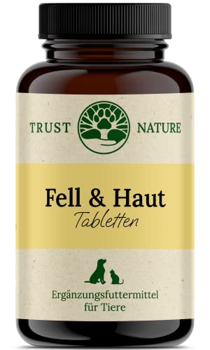 Trust Nature | Fell & Haut Kautabletten für Hunde & Katzen | Bierhefe, Zink, Biotin, Omega 3, MSM und Spirulina | 90 Tabletten | Laborgeprüft I Made in Germany von Trust Nature