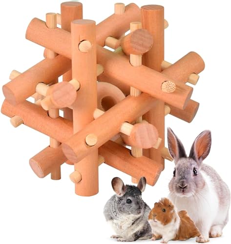Trustic - Kauspielzeug aus Holz für Kleintiere, Naturholz für Kaninchen, Meerschweinchen, Hase, Chinchilla von Trustic