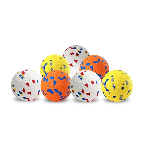 Trustic Schaumstoff-Apportier-Hundebälle, 7,6 cm, für große und mittelgroße Rassen, langlebiges Spielzeug für Kauer (Farbmischung, 7 Stück) von Trustic