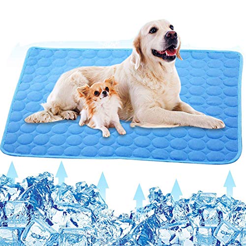 Trusttread Sommer-Haustiermatte, Eisseide, Sommerunterlage für Hunde und Katzen, tragbare und waschbare kalte Decke für Betten, Kisten, Autos (100 x 70 cm, XL-Größe, schnelle Kühlung) von Trusttread