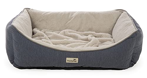 TrustyPup, Burrow Nest Hundebett mit integrierter Decke, gemütlich, Größe M, 78,7 x 58,4 x 22,9 cm von TrustyPup