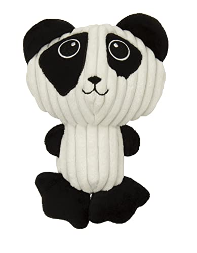 TrustyPup Strong 'N Silent Big Head Panda Silent Squeak Plüsch Hundespielzeug, Kauschutz-Technologie, Schwarz/Weiß, Größe M von TrustyPup