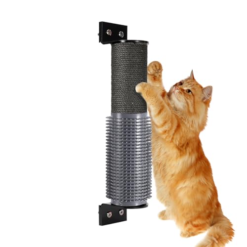 Trveqhk Kratzbaum-Ersatzstange für Katzen, robuster Ersatz-Kratzbaum mit Fellpflegebürste – verschleißfestes Kätzchenzubehör für drinnen und draußen, Klettern, Spielen, Unterhaltung von Trveqhk