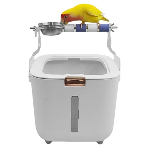 Trveqhk Vogel-Toilettenständer mit Eimer – Vogel-Schreibtisch-Trainingsstange – Desktop- -Kletterständer, Lovebirds Ruhestation für gezielte Defäkation von Trveqhk