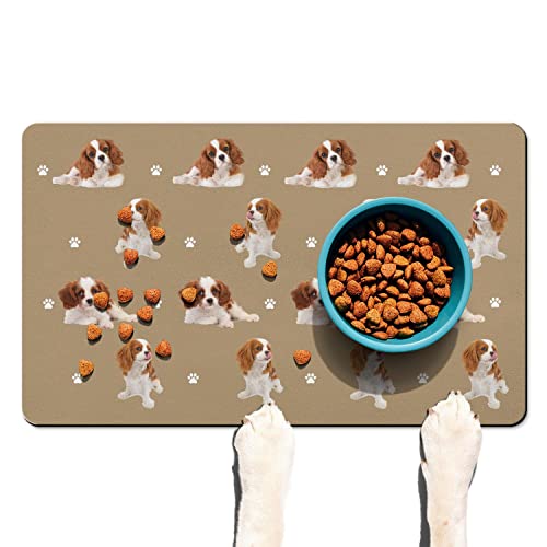 Funny King Charles Cavalier Hundenapfmatte, rutschfeste Hunde-Tischsets zum Füttern von Futter und Wasser von Trwoesu