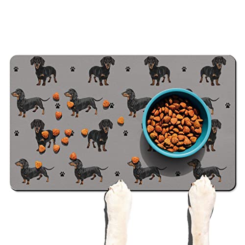 Lustige Dackel-Hundenapfmatte, rutschfeste Hunde-Platzdeckchen, Futtermatte für Futter und Wasser von Trwoesu