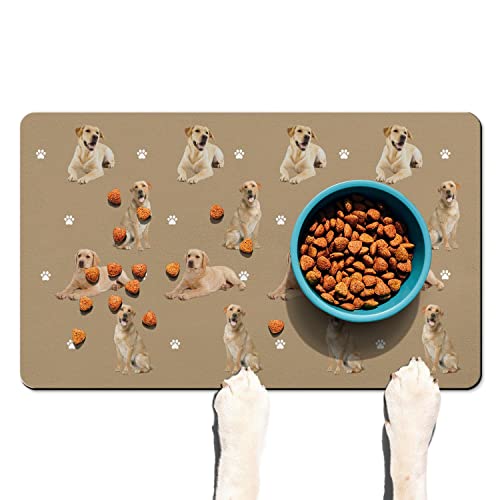 Lustige Labrador-Schüsselmatte, rutschfeste Hunde-Platzdeckchen, Futtermatte für Futter und Wasser von Trwoesu