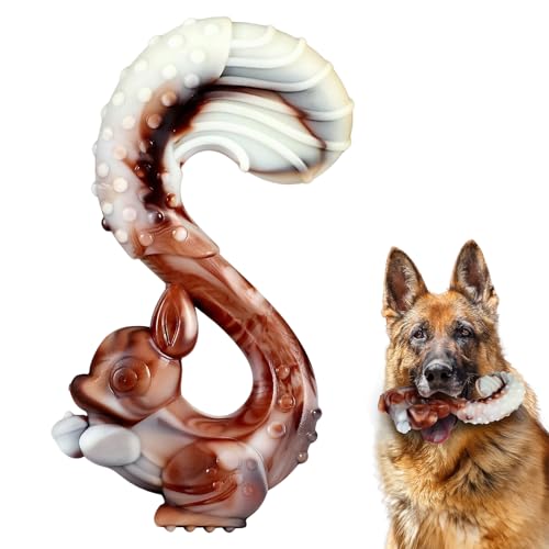Multifunktionales Squirrel-Shaped Dog Chew Toy | Cleans Teeth | Reduces Angstzustände & Boredom | Langlebig für mittlere bis große Breed Dogs (50-90 lbs) von Trywise
