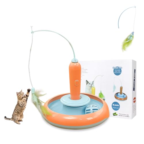 Trywise Katzenspielzeug, 3 in 1 Elektrisch Interaktives Katzenspielzeug mit Karotten-Design, 360-Grad-Drehung Katzenfischen & Glöckchenball, Batteriebetriebene automatisch spielende Katzenkratze Trywise Katzenspielzeug, 3 in 1 Elektrisch Interaktives Katzenspielzeug mit Karotten-Design, 360-Grad-Drehung Katzenfischen & Glöckchenball, Batteriebetriebene automatisch spielende Katzenkratze von Trywise